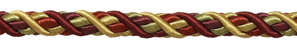 Large WINE GOLD Baroque Collection 7/16 inch Decorative Cord Without Lip Style# 716BNL Color: AUTUMN LEAVES - 5716 (Sold by The Yard)