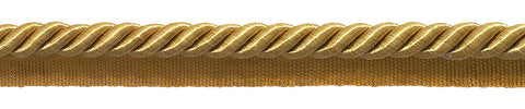 10 Yard Pack of Large 3/8 inch Basic Trim Lip Cord, Style# 0038S Color: GOLD - C4