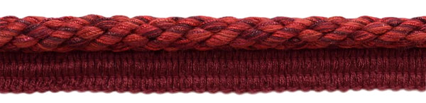 Package of 18 Yards / Elaborate 3/8 inch Maroon, Black Cherry, Chinese Red Veranda Collection Trim Cord With Sewing Lip / Style# 0038V / Color: Merlot - VNT12 (54 Ft / 16.5 M)