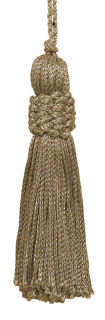 Set of 10 Sandstone Light Beige Crown Head Chainette Tassel, 3 Inch Long with 1.5 Inch Loop, Basic Trim Collection Style# CT03 Color: A10 - DecoPro
