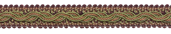 PLUM OLIVE GREEN Baroque Collection Gimp Braid 7/8 inch Style# 0078BG Color: PLUM OLIVE – 7346 (Sold by The Yard)