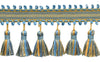 5 Yard Value Pack / 3 3/4 inch Ribbon Tassel Fringe / Style# RTF0375, Color: French Blue, Cadet Blue, Gold, Champagne - 51527 / 15 Ft / 4.6 Meters