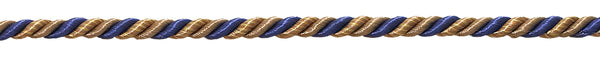 12 Yard Value Pack of Small NAVY BLUE TAUPE Baroque Collection 3/16 inch Decorative Cord Without Lip Style# 316BNLPK Color: NAVY TAUPE - 5817 (36 Ft / 11M)