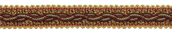 WINE GOLD Baroque Collection Gimp Braid 7/8 inch Style# 0078BG Color: AUTUMN LEAVES - 5716 (Sold by The Yard)