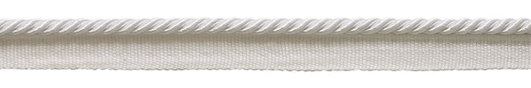 Small 3/16 inch White with a slight Silvery Sheen, Basic Trim Lip Cord, Sold by The Yard , Style# 0316S Color: WHITE - A1