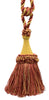 Dark Rust, Champaigne, Copper Large Multi-Color Tassel Tieback with Looped Accents / 8 inches long Tassel, 30 inches Spread (embrace) / Style# TBDK8 (11808) Color: Spiced Tangerine - N34