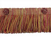 Burgundy Taupe Baroque Coll 3 Inch Loop Fringe W/Rosette Style# 3LFBR Color: CRANBERRY HARVEST – 8612 (Sold by The Yard)