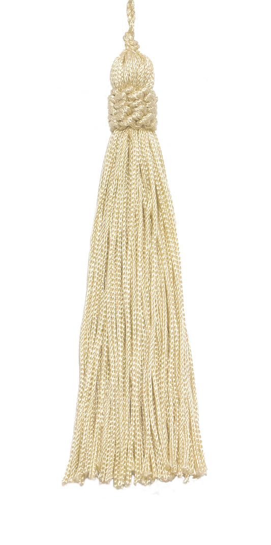 Set of 10 Cream Color Crown Head Chainette Tassel, 5.5 Inch Long with 1 Inch Loop, Basic Trim Collection Style# CT055 Color: Cream / Ivory - A2 - DecoPro