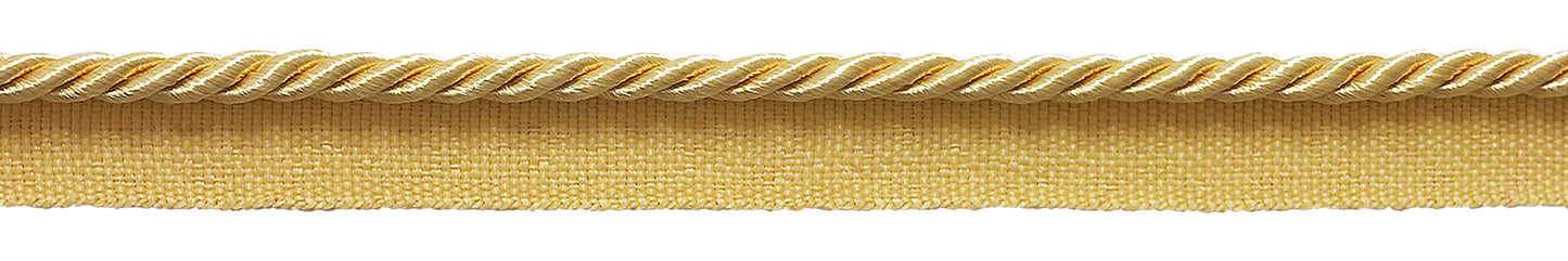 Small 3/16 inch Light Gold, Basic Trim Lip Cord, Sold by The Yard , Style# 0316S Color: Light GOLD - B7 - DecoPro