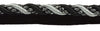 Large 7/16 inch Noblesse Collection Lip Cord Style# 0716H Color: Black, Silver Grey - SGB (Sold by The Yard)