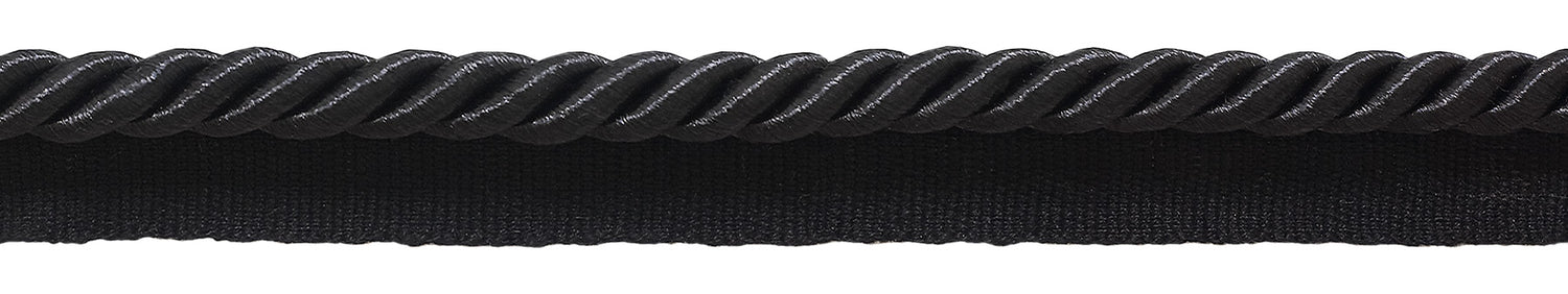 10 Yard Value Pack / Medium 5/16 inch Cord with Lip / Basic Trim / Style# 0516S Color: Black - K9 (30 Ft / 9.1 M) - DecoPro
