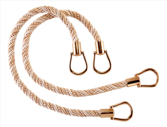 Pair of Elegant Ivory, Sand Curtain & Drapery Rope Tiebacks, 18 inch Long, Approx. 1/2 inch Thick, Style# IRTBM Color# Seashell - 5055 - DecoPro