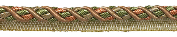 27 Yard Package of Large Light Bronze, Olive Green, Terracotta Baroque Collection 7/16 inch Cord with Lip Style# 0716BL Color: CHAPARRAL - 5615 (25 Meters / 81 Ft.)