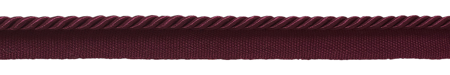Small 3/16 inch Burgundy, Basic Trim Lip Cord, Sold by The Yard , Style# 0316S Color: RUBY - E10 - DecoPro