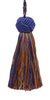 Decorative 3.5 inch Tassel / Ultramarine Blue, Tan / Baroque Collection Style# BTS Color: NAVY TAUPE - 5817