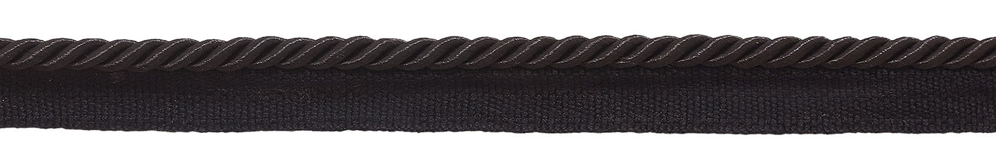 Small 3/16 inch Basic Trim Lip Cord (Black), Sold by The Yard , Style# 0316S Color: BLACK - K9 - DecoPro