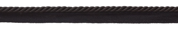 Small 3/16 inch Basic Trim Lip Cord (Black), Sold by The Yard , Style# 0316S Color: BLACK - K9