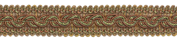 Light Bronze, Olive Green, Terracotta Baroque Collection Gimp Braid 1-1/4 inch Style# 0125BG Color: CHAPARRAL - 5615 (Sold by The Yard)