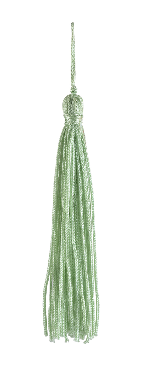 Set of 10 PALE JADE Chainette Tassel, 4 Inch Long with 1 Inch Loop, Basic Trim Collection Style# RT04 Color: PALE JADE GREEN - G12 - DecoPro