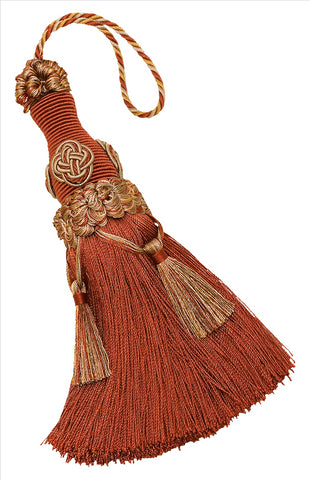 Decorative 6 inch Key Tassel / RUST GOLD / Baroque Collection Style# BKT Color: CINNAMON TOAST - 6122